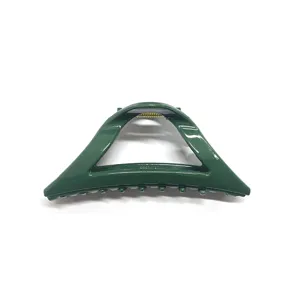 Molla per capelli verde in plastica accessorio geometrico minimalista per styling quotidiano