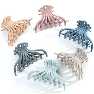 Large Plastic ABS Hair Claw Glossy Solid Color Non Slip Hair Clip Elegant Styling Jaw Clamp Hair Accessories For Women