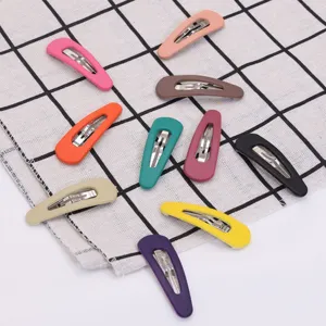 Women's Simple Fashion Matte Color Waterdrop Hair Clips Cute BB Hairpins Daily Hair Accessories Styling Tools