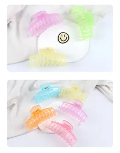 Translucent frosted hair claw clip set, elegant daily styling accessory for women and girls.