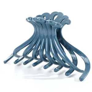 Large plastic hair claw clip elegant blue solid hair accessories for daily wear stylish