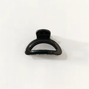 3cm black glossy plastic hair claw clip, half moon small hair catch for women and girls daily.