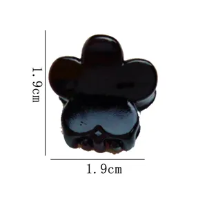 Black mini flower hair claw plastic hair clip for women girls cute hair accessories 1.9cm
