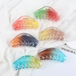 Transparent gradient hair claws aesthetic shark clips stylish hair accessories for daily use detail