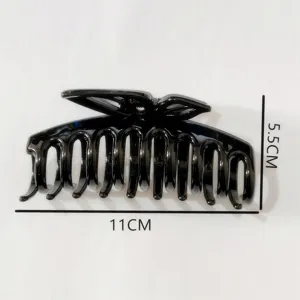 Glossy black hair claw clip large 11cm shark clip elegant hair accessory for women