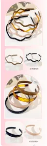 Stylish wavy diamond headband set, high cranial top design, multi-color chic hair accessories.