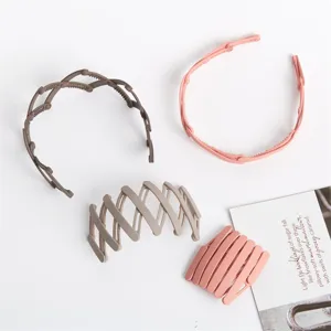 Minimalist Stretch Folding Headband Plastic Resin Solid Color Hair Hoop Chic Elegant Hair Accessories For Women Daily