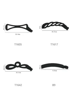 Black frosted hair claw clip minimalist banana clip size chart detail specification 4 styles