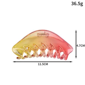 Gradient transparent hair claw clip large shark clip for women elegant hair styling accessories