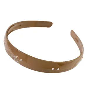 Simple brown rhinestone headband for women, elegant daily hair accessories and fashion hair hoops.