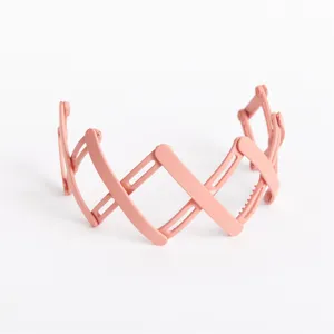 Minimalist pink expandable hair hoop folding headband fashion versatile casual hair accessories