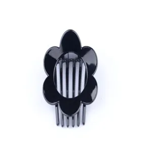 Minimalist Glossy Black Hair Clip Geometric Flower Circle Heart Hair Barrettes Chic Hair Styling Accessories For Women