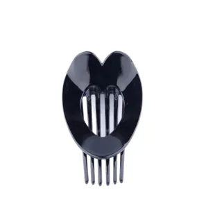 Black heart-shaped hair clip minimalist retro chic side comb elegant hair accessory for women