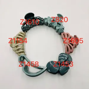 Eco-friendly ABS painted hair claws detail, colorful flower and geometric hair clips for women.