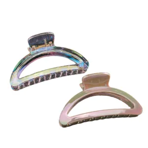 Iridescent transparent hair claw clip plastic fashion hair styling accessory for women daily wear