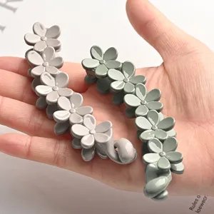 Korean Style Matte Plastic Hair Clip Cute Floral Banana Clip Hair Styling Accessories For Women Daily Sweet Hair Claw