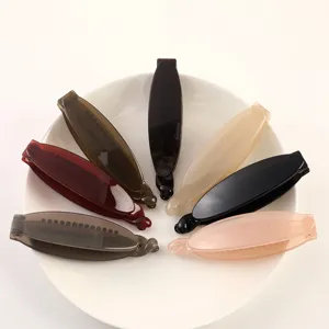 Minimalist Jelly Resin Banana Hair Clip Solid Color Hair Claw Vintage Hair Styling Accessories For Women