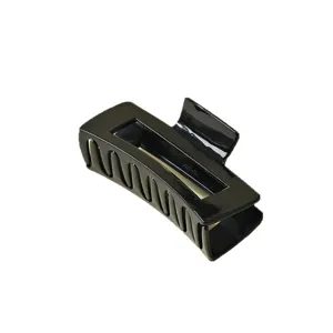 Black rectangle hair claw clip soft plastic shark clip for women daily styling hair accessories
