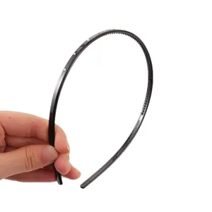 Korean style rhinestone thin hair hoop, toothed anti-slip headband for women daily wear.