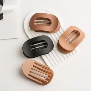 Minimalist matte oval hair claw clip set, stylish plastic hair accessories for women and girls.