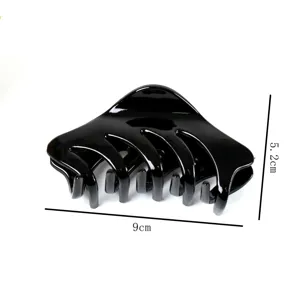 Black hair claw clip, 9cm minimalist retro hair accessory, elegant fashion styling tool.