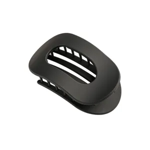 Matte black oval hair claw clip for women, chic geometric hairpin for daily elegant hair styling.