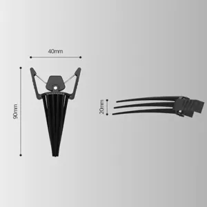 Detailed view showing dimensions and structure of the black root volumizing hair clip.