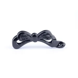 Black bow banana hair clip stylish hollow hair accessory for women daily styling 1pc
