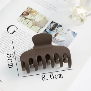 Retro milk tea color hair claw clip, matte finish elegant hair styling accessory for women daily wear.