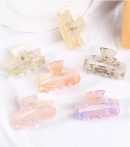 Set di graziosi fermagli per capelli in marmo, mini mollette in acrilico pastello per acconciature.
