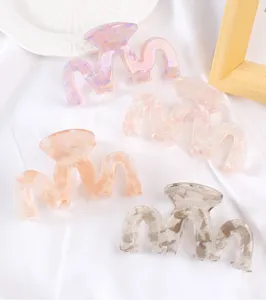 Ensemble de pinces à cheveux ondulées moyennes, griffe à cheveux en acétate transparent.