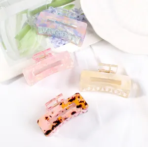 Mollette per capelli rettangolari in acetato PVC trasparente set di accessori per capelli