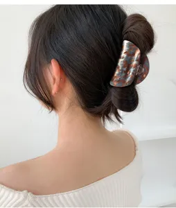Morsetto per capelli in acrilico medio elegante fermaglio per capelli tartaruga donna