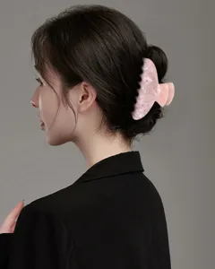 Molla per capelli acetato strass rosa elegante accessorio per acconciature quotidiane