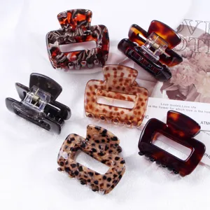 Set di 6 piccoli artigli per capelli in acetato con motivo leopardato e tartaruga per acconciature.