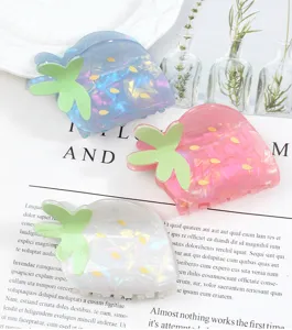 Set de pinzas para el pelo de fresa acrílica bonita de verano accesorios para mujeres