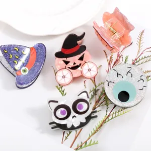 Halloween artiglio per capelli in acrilico simpatico mollette per donne ragazze accessori