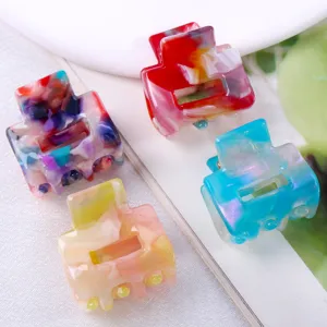 Set di mini mollette per capelli in acetato colorate piccole pinze simpatiche donne