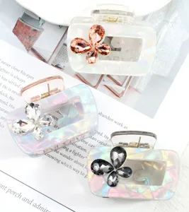 bellissimo fermaglio per capelli con strass vintage pinza squalo acrilico per donna