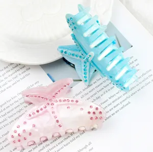 Molla per capelli stella marina strass acrilico grazioso accessorio styling quotidiano