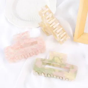 Set di mollette per capelli quadrate eleganti in materiale PVC acetato resistente per uso.
