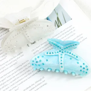 Molla per capelli stella marina strass acrilico accessorio capelli vacanza estate chic