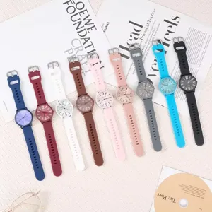 Koreanische Mode Silikonuhr für Damen und Herren großes Zifferblatt Quarzpaar Uhr