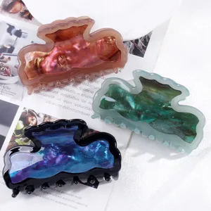 Acryl Blumen Haarklammer Elegant Gradient Funkelnd Groß Haargreifer Für Damen Mädchen Mode Hochsteckfrisur Haarschmuck