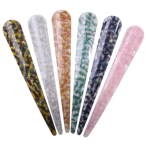Koreaanse Stijl Grote Acryl Haarspeld Pailletten Veer Patroon Eendenbek Ossenhoren Clip Mode Hoofddeksels Voor Vrouwen Accessoire