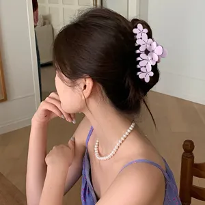 Molla per capelli rosa a forma di fiore da donna, accessorio elegante in acrilico per styling.