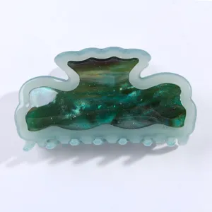 Modische 8cm Acryl Haarklammer gruen Harz Haargreifer fuer Damen taegliche Stylingwerkzeuge