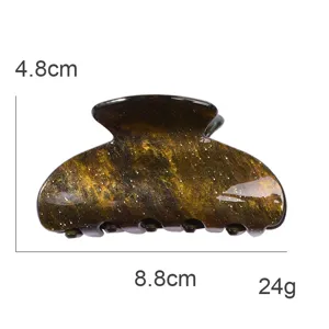 Molla per capelli in acrilico da donna, design glitterato stellato, 8.8cm, presa sicura quotidiana.