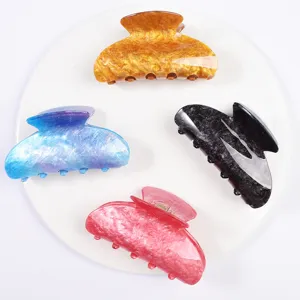 Fermaglio a Pinza per Capelli in Acrilico Stile Coreano per Donna Texture Cielo Stellato Glitter Motivo Marmoreo Orecchini