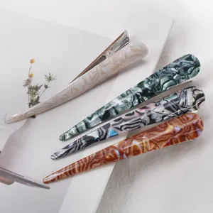 Acrylic duckbill hair clip set stylish hair accessories for daily wear detail view